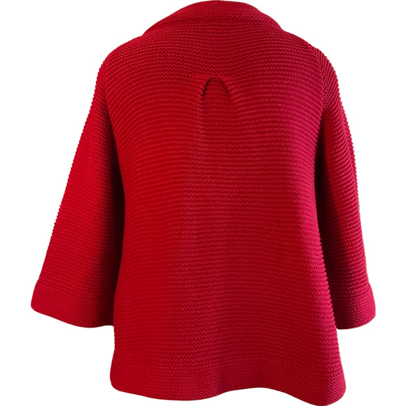 I.N. Studio Women's XL Red Knit Sweater Cotton Acrylic Button Detail Open Back - Picture 10 of 10